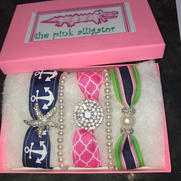 Preppy Starfish Anchors preppy rhinestone bracelet set - Picture 4 of 4